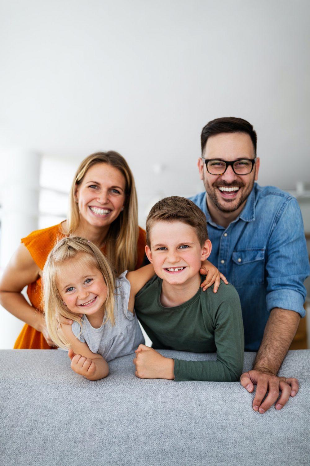 A family managing their money at home